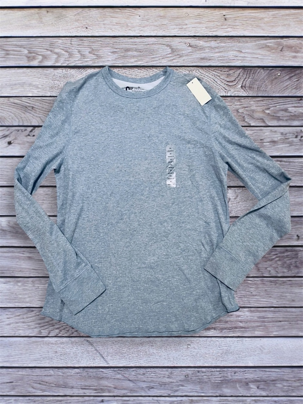 NWT GAP Men's Long-Sleeve Crew Tee - Light Blue xl